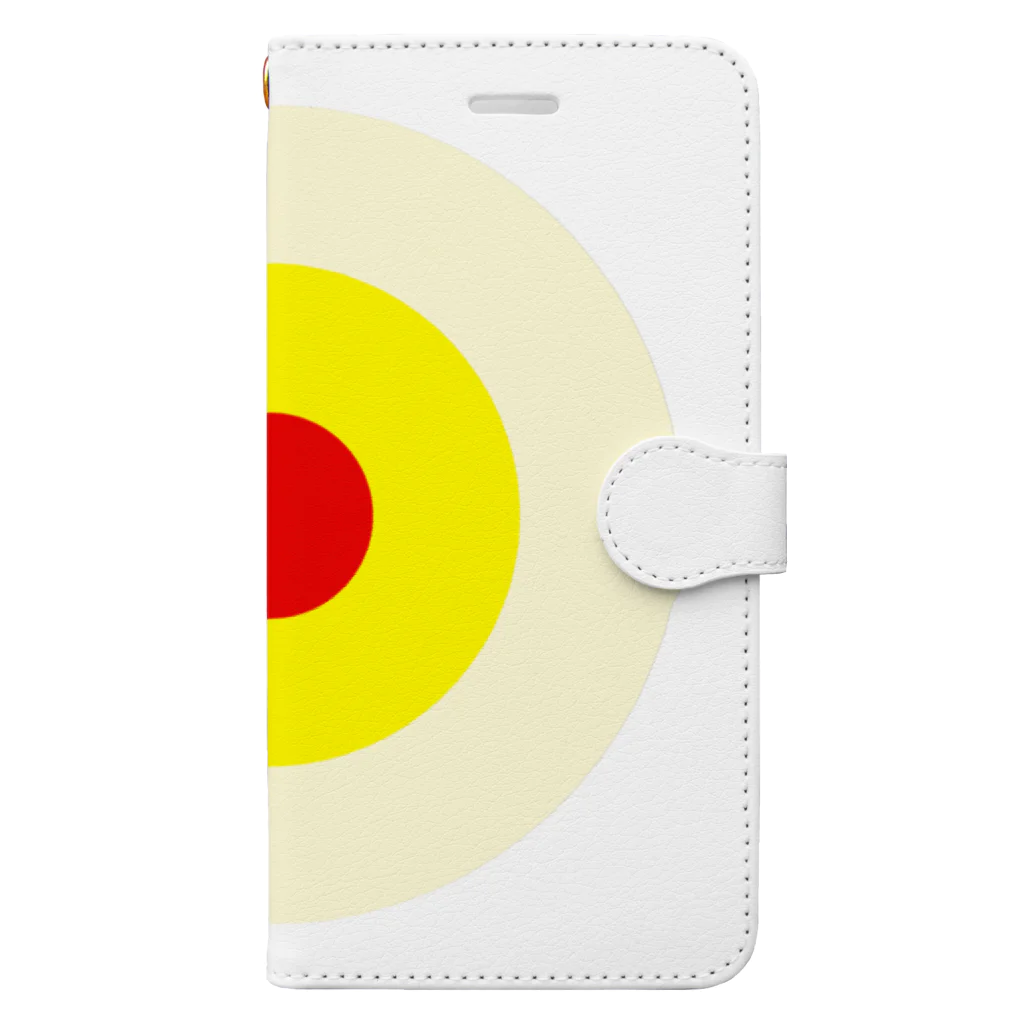 CORONET70のサークルa・クリーム・黄・赤 Book-Style Smartphone Case