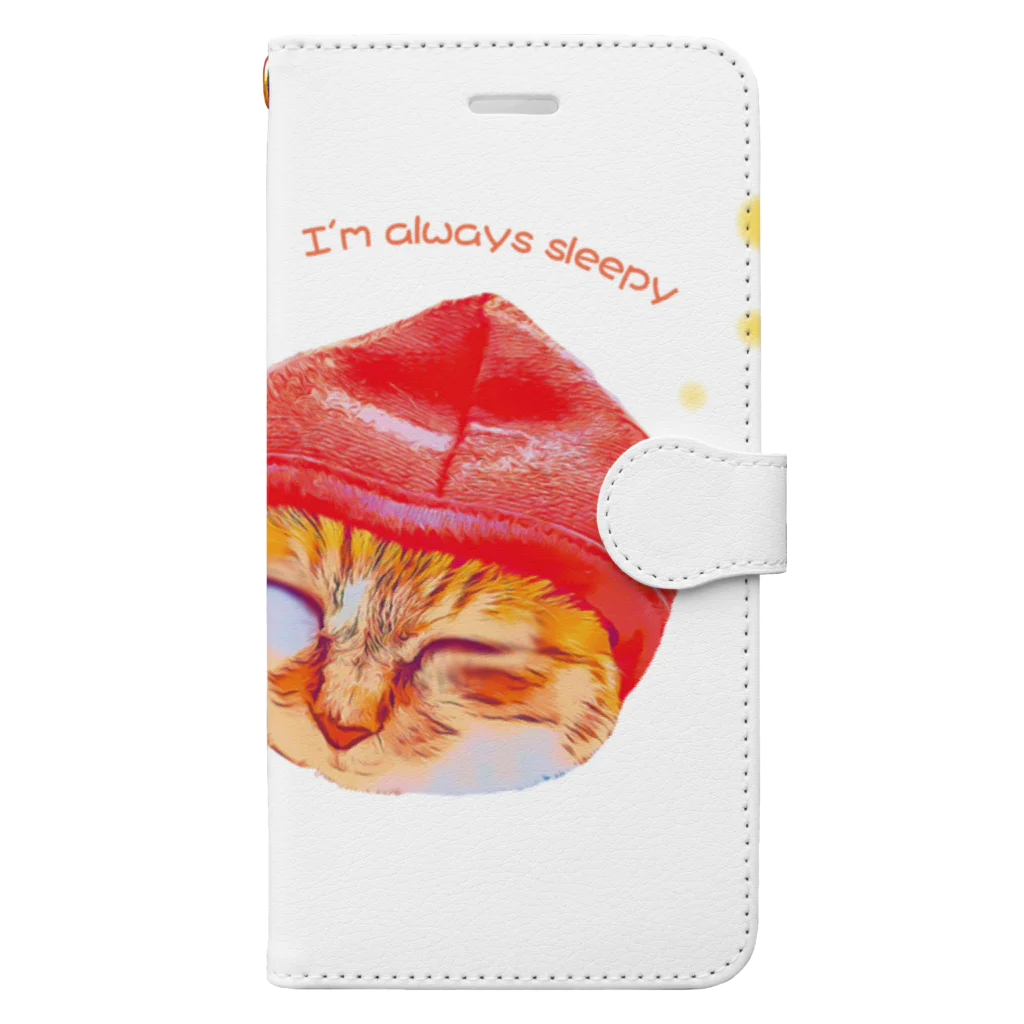 HAPPY FOREST'S  SHOPのsleepy cat Book-Style Smartphone Case