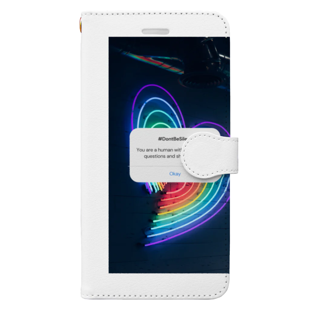 豆子の部屋のDon'tBeSilent&Rainbow Book-Style Smartphone Case