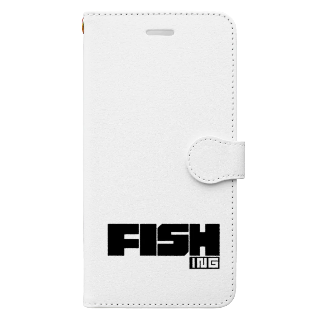 おもしろいTシャツ屋さんのFISHING　釣り　FISH　 Book-Style Smartphone Case