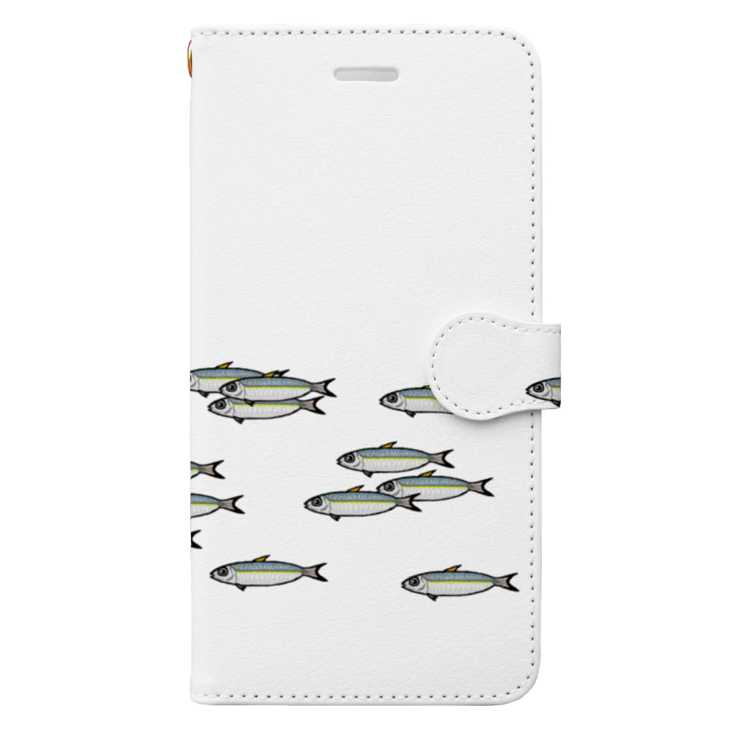 魚長～UoChou～のウルメイワシの群れロール柄 Book-Style Smartphone Case