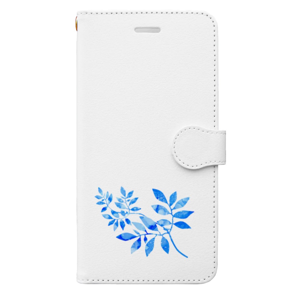 始季彩＠suzuriのBlueLeaf Book-Style Smartphone Case