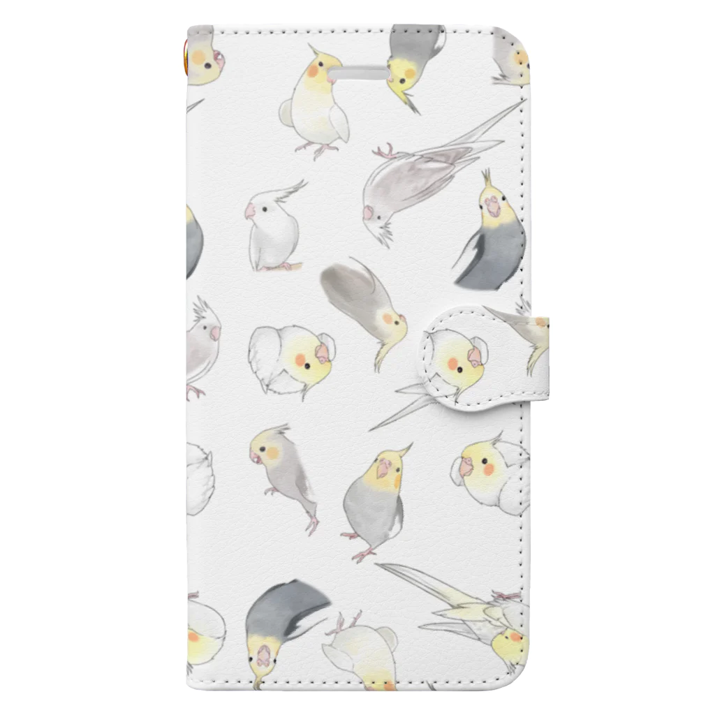 まめるりはことりのたっぷりオカメインコちゃん【まめるりはことり】 Book-Style Smartphone Case