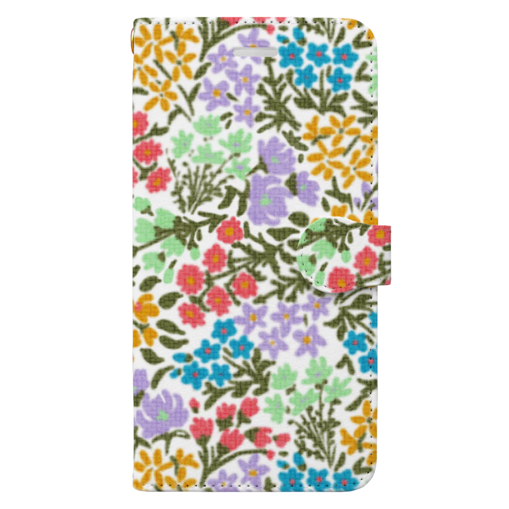 アライロの5色の花が咲き乱れる Book-Style Smartphone Case