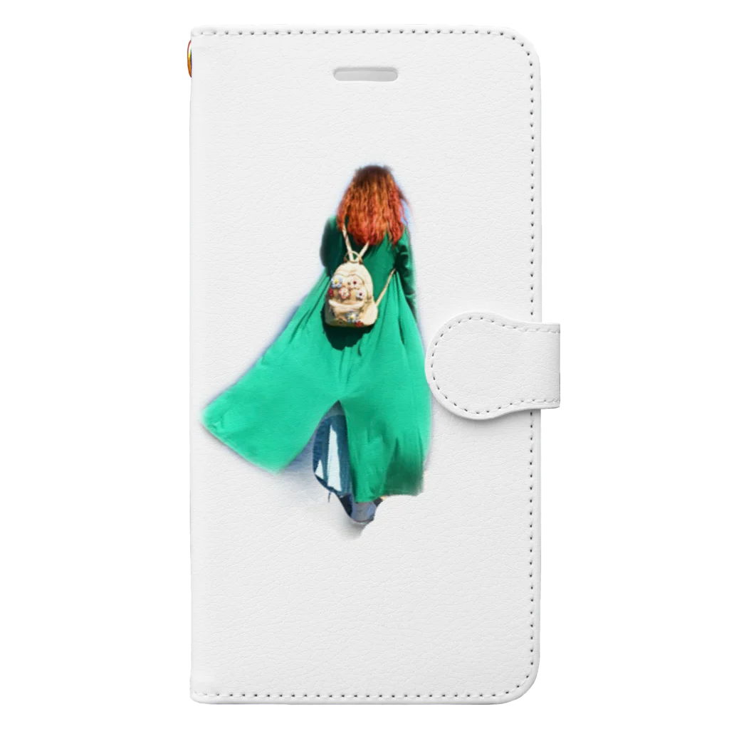 monyaloveeeのGreen×Pink Book-Style Smartphone Case