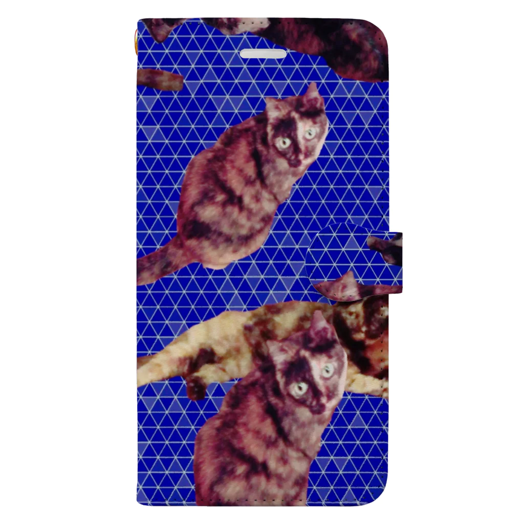 水彩屋のサビ猫で虎柄 Book-Style Smartphone Case