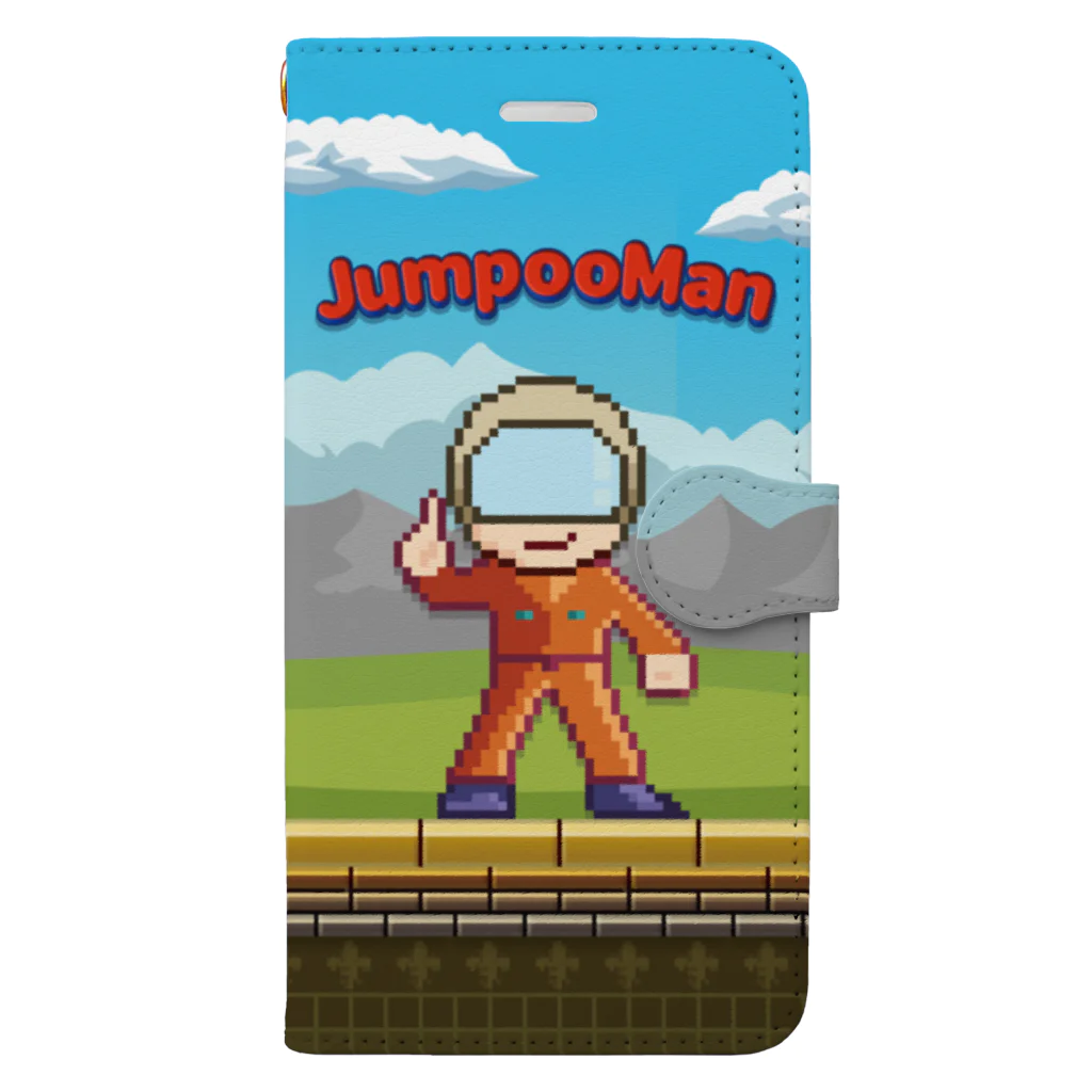 ジャンプーマンのJumpooMan 英語版ロゴ 手帳型スマホケース Book-Style Smartphone Case