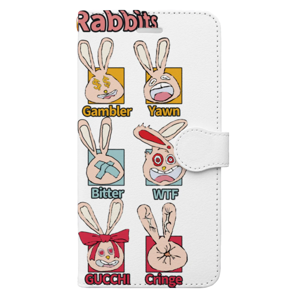 HIRAのご機嫌なうさぎ🐰　12匹ver Book-Style Smartphone Case