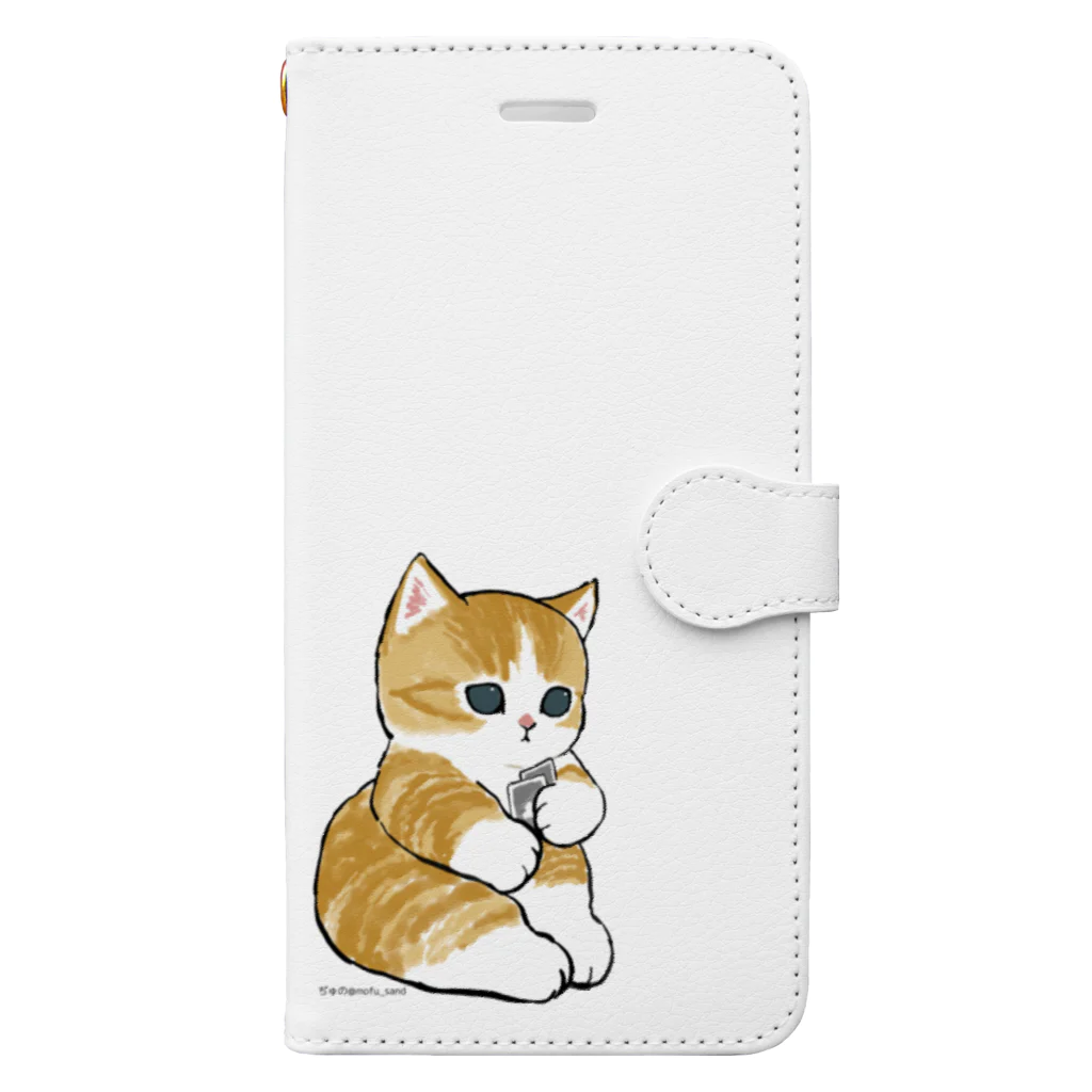 ボードゲームショップあそびばの長考する猫 Book-Style Smartphone Case