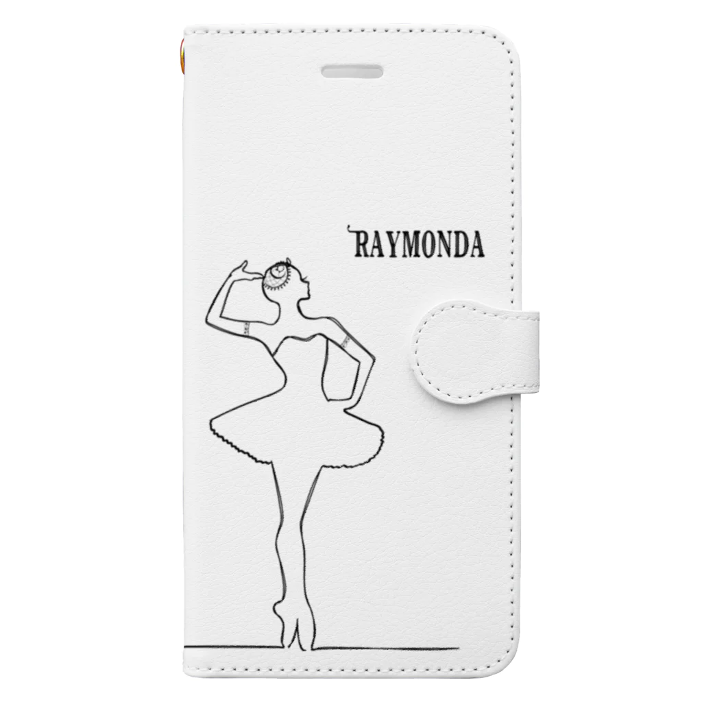 バレエシルエット ballet*pointe_pon*のバレエシルエット 【ライモンダ】BLACKLINE Book-Style Smartphone Case