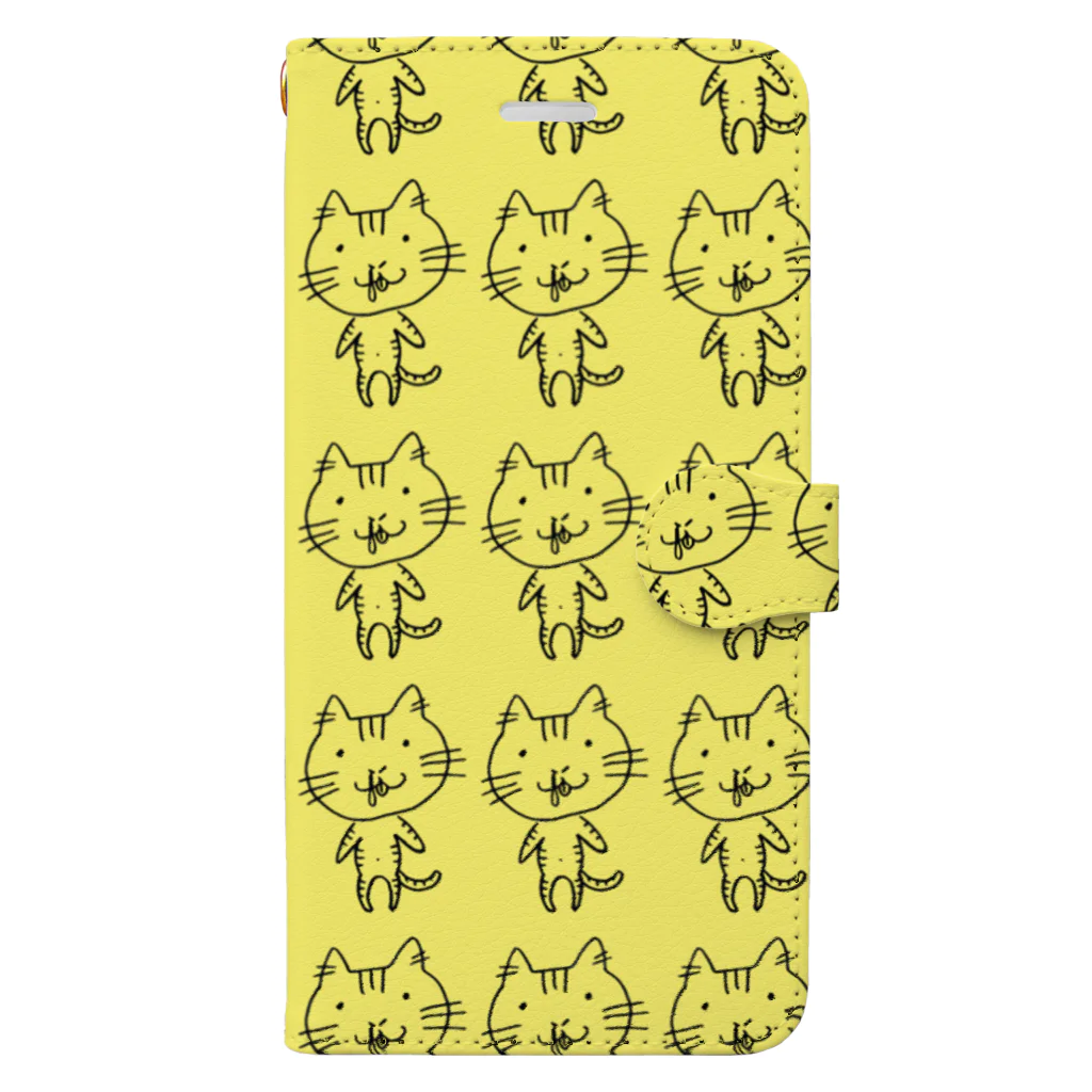 竜巻屋のだらずねこ分身の術黄色 Book-Style Smartphone Case