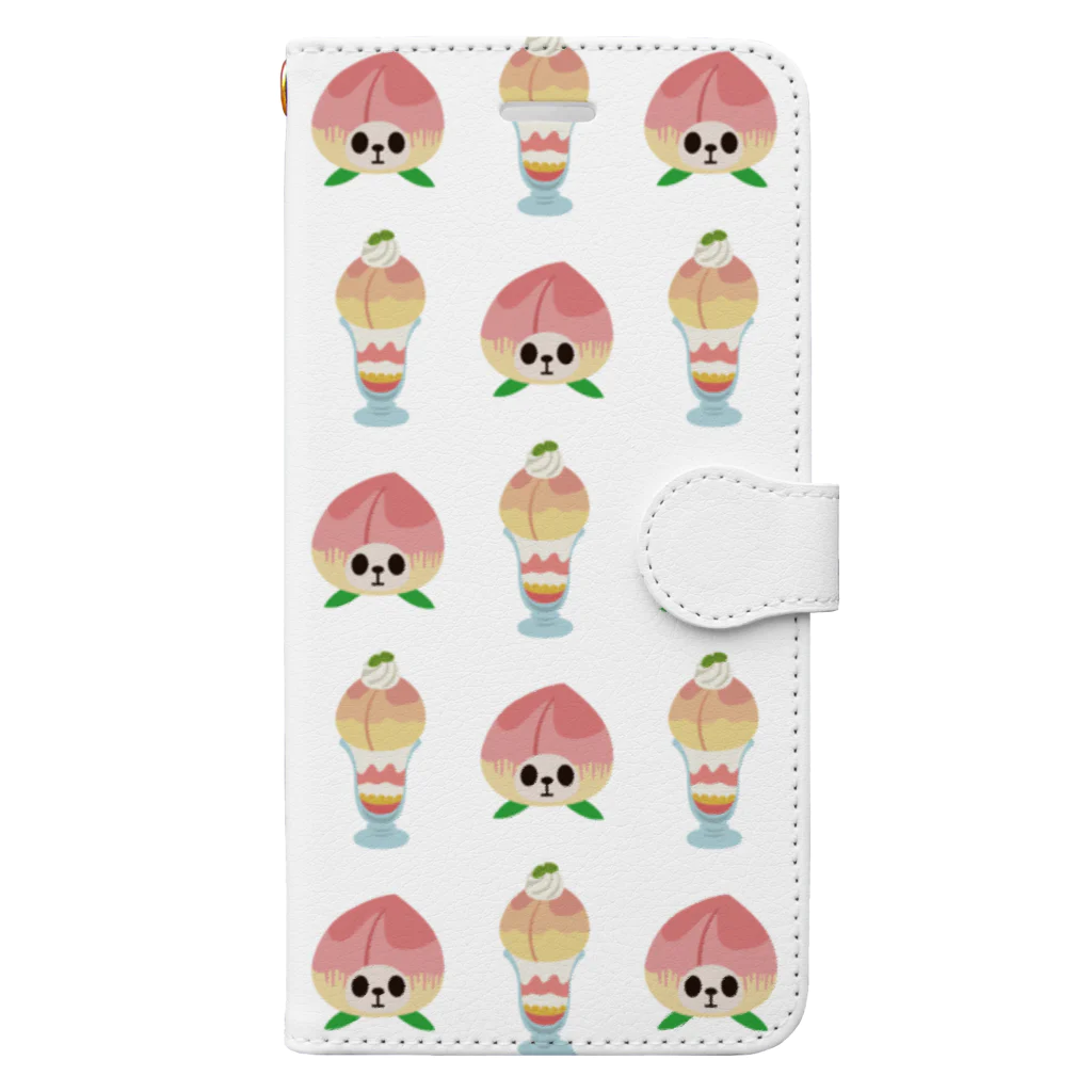 キッチュの【福島】桃パンダ Book-Style Smartphone Case