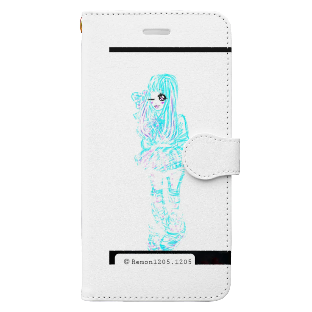 レモンかわいい女子♥️オリジナルショップの透明女子♥️ちゃん Book-Style Smartphone Case