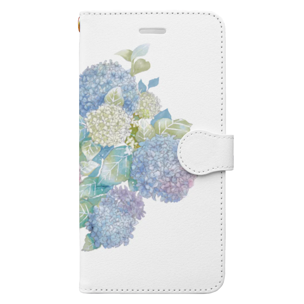 Joy. Ree Illustration SUZURI Shop のHydrangea (紫陽花の季節） 手帳型スマホケース