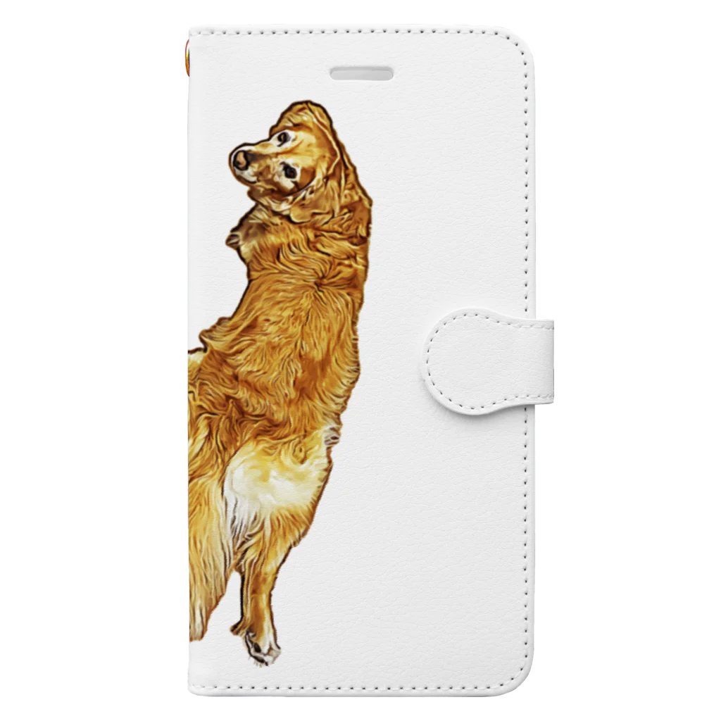 flatcoatedretrieverのgolden retriever Book-Style Smartphone Case