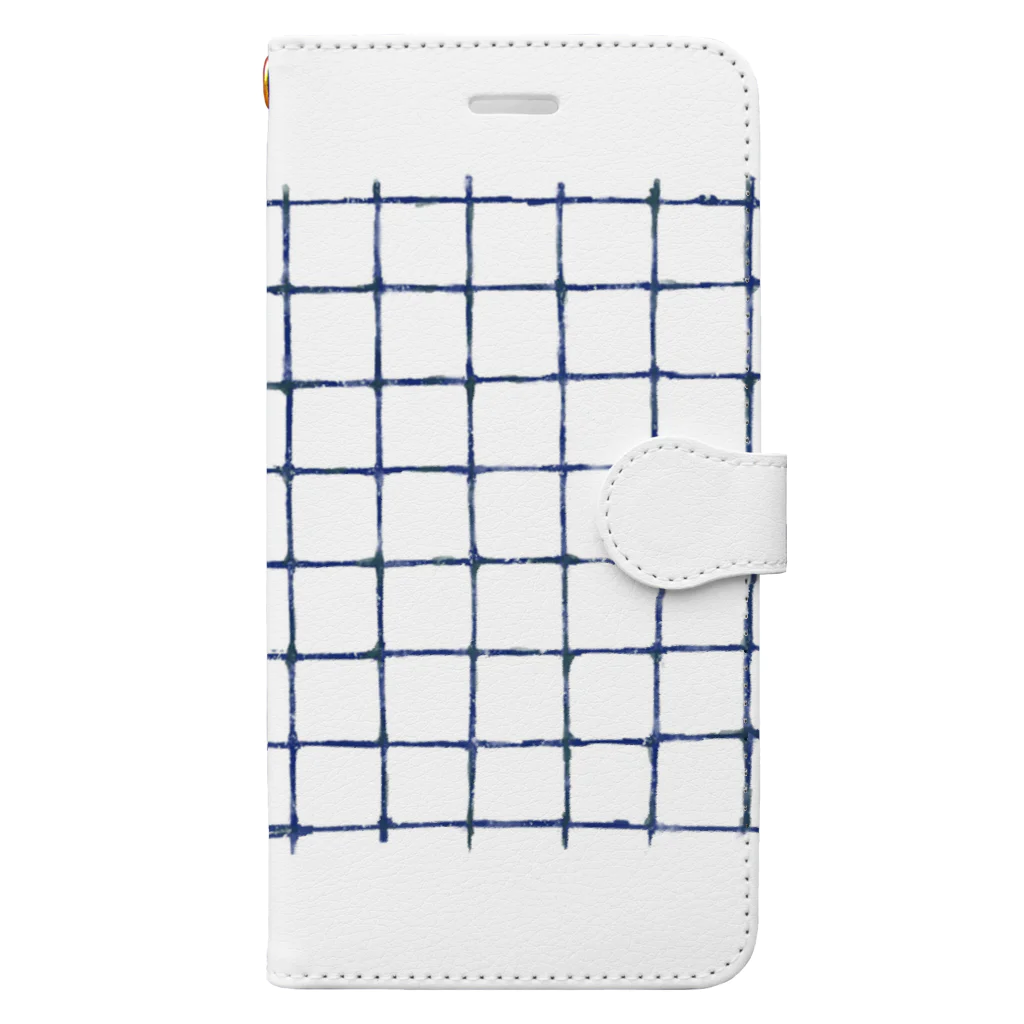 sazanquaのplaid-blue- Book-Style Smartphone Case