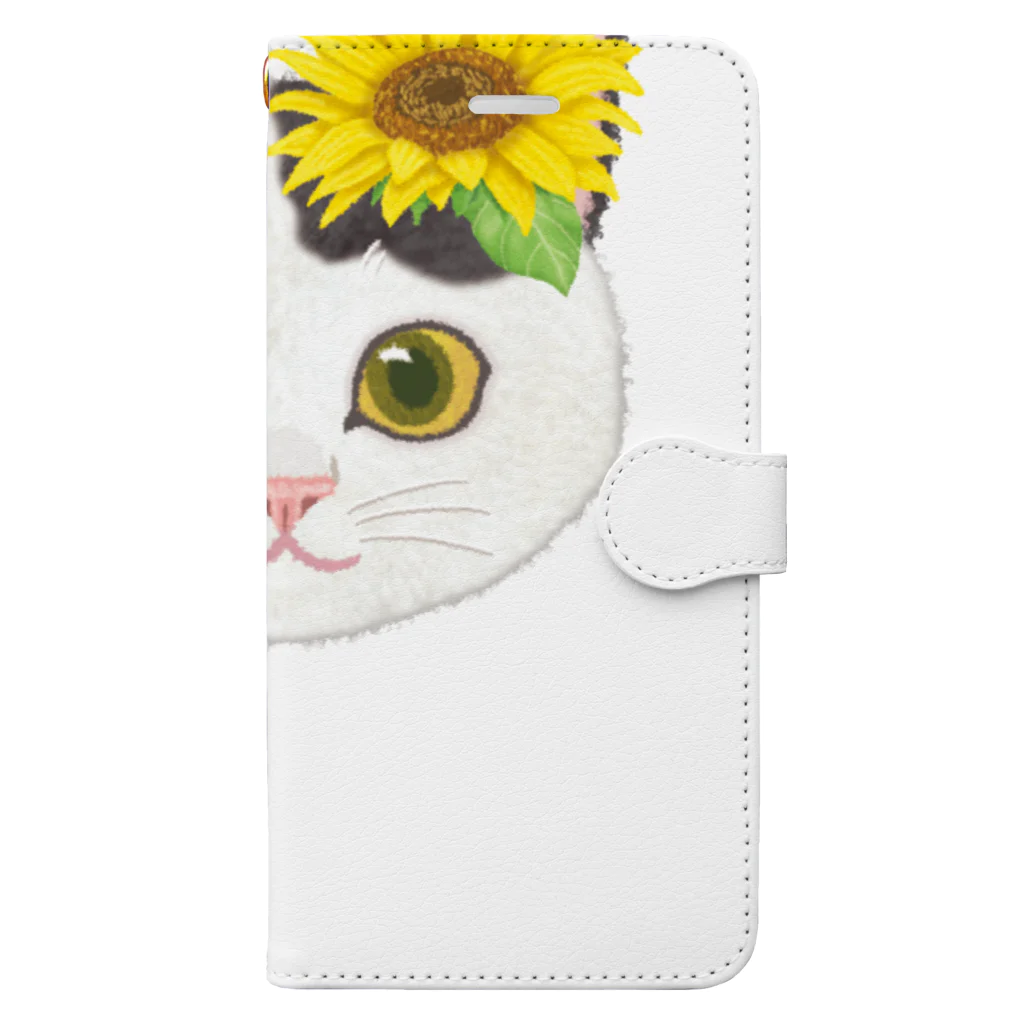 いっぷく堂のねこちゃん（ひまわり） Book-Style Smartphone Case