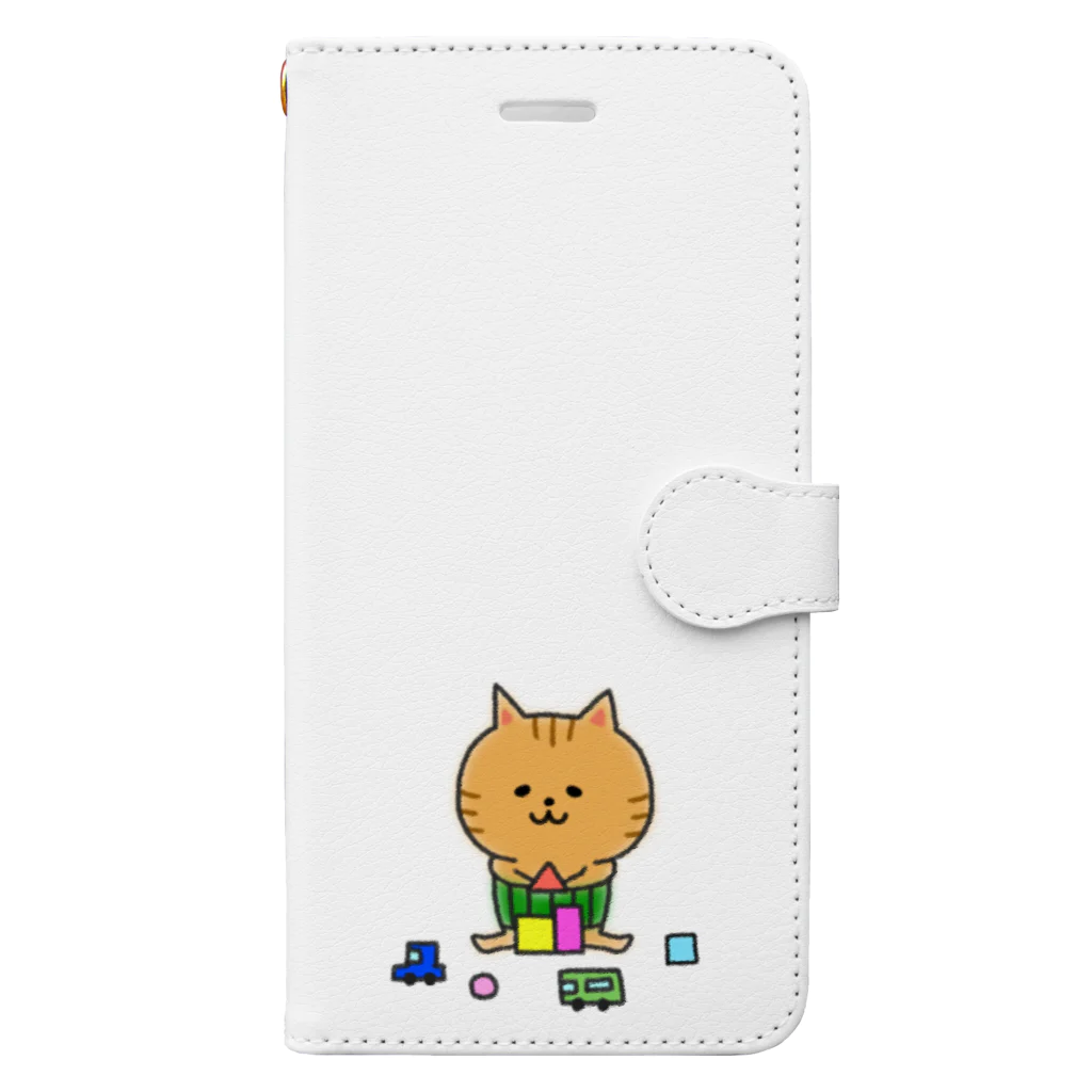 もちぱっちのはらまきにゃんこ Book-Style Smartphone Case