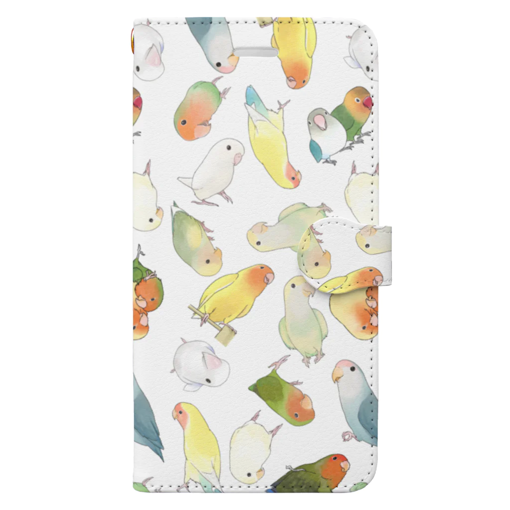 まめるりはことりのたっぷりラブバード（コザクラインコ・ボタンインコ）ちゃん【まめるりはことり】 Book-Style Smartphone Case