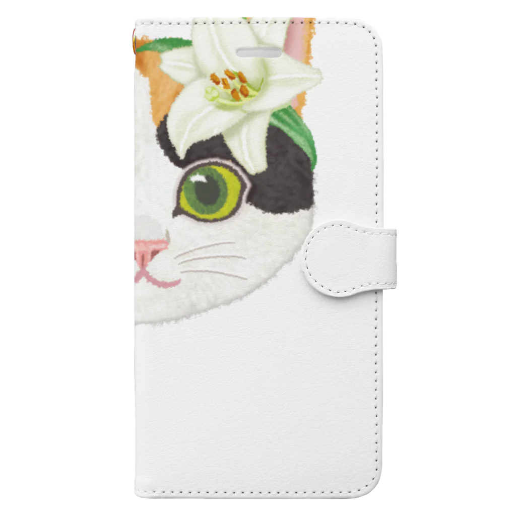 いっぷく堂のねこちゃん（リリー） Book-Style Smartphone Case