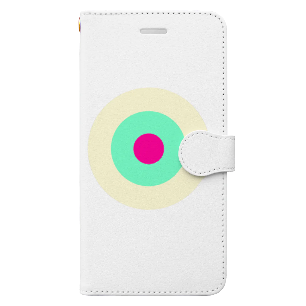 CORONET70のサークルa・クリーム・ペパーミント・ショッキングピンク2 Book-Style Smartphone Case