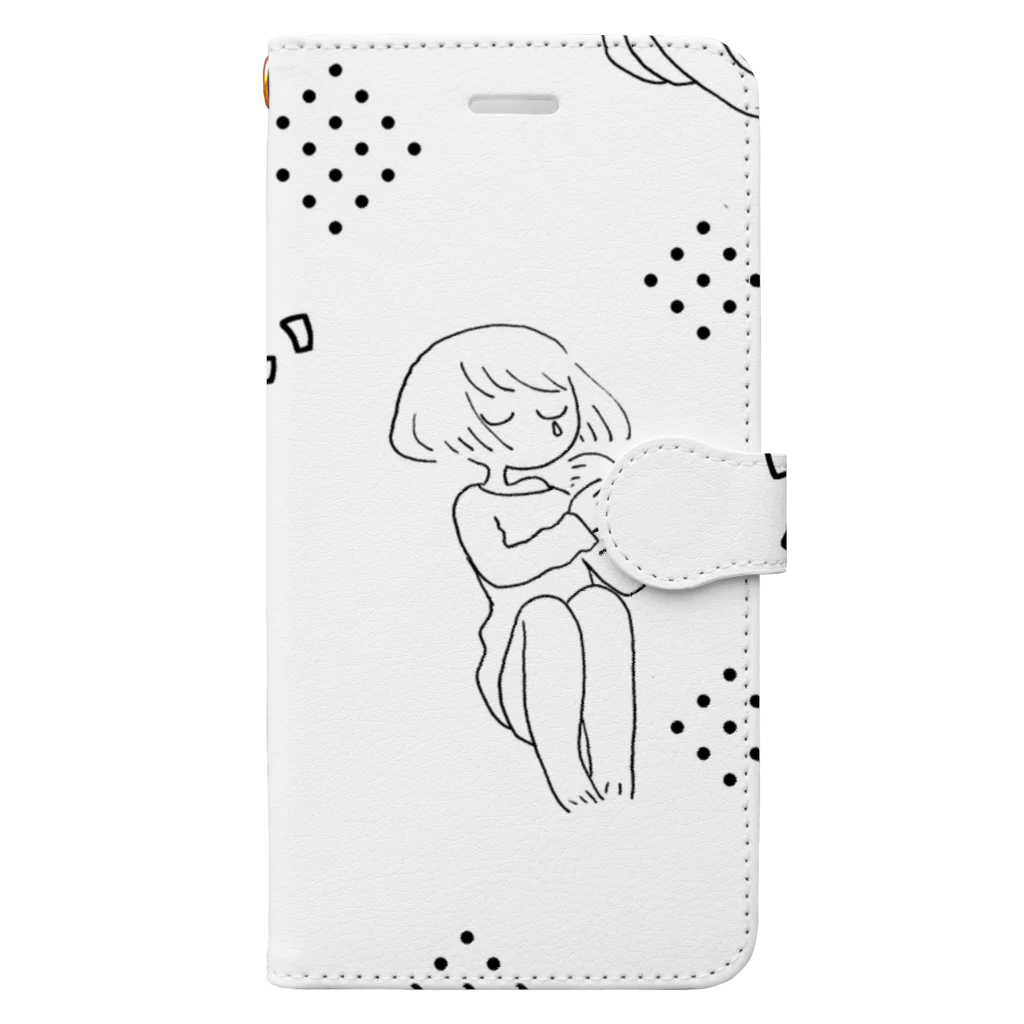 やきとりやさんの悲しい気持ちと女の子 Book-Style Smartphone Case