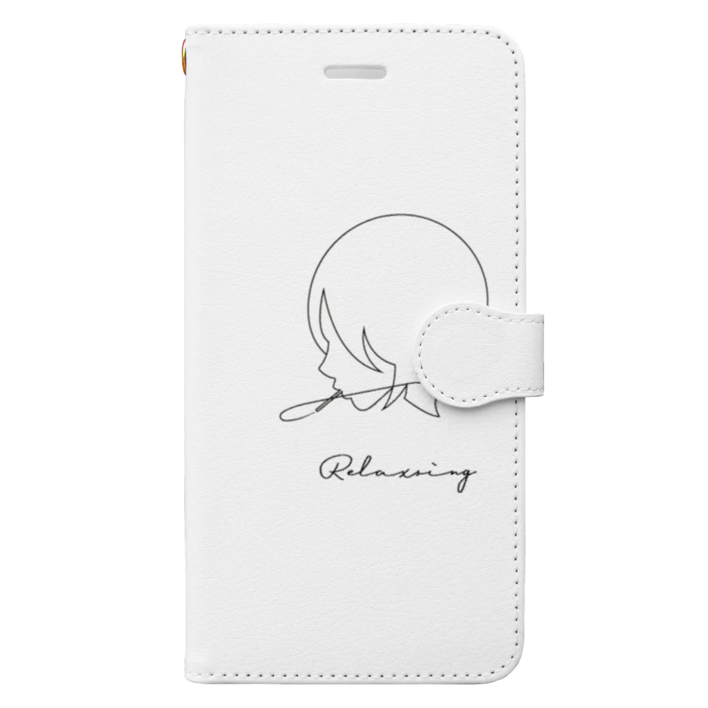 RelaxingのRelaxing タバコと女の子Tシャツ Book-Style Smartphone Case