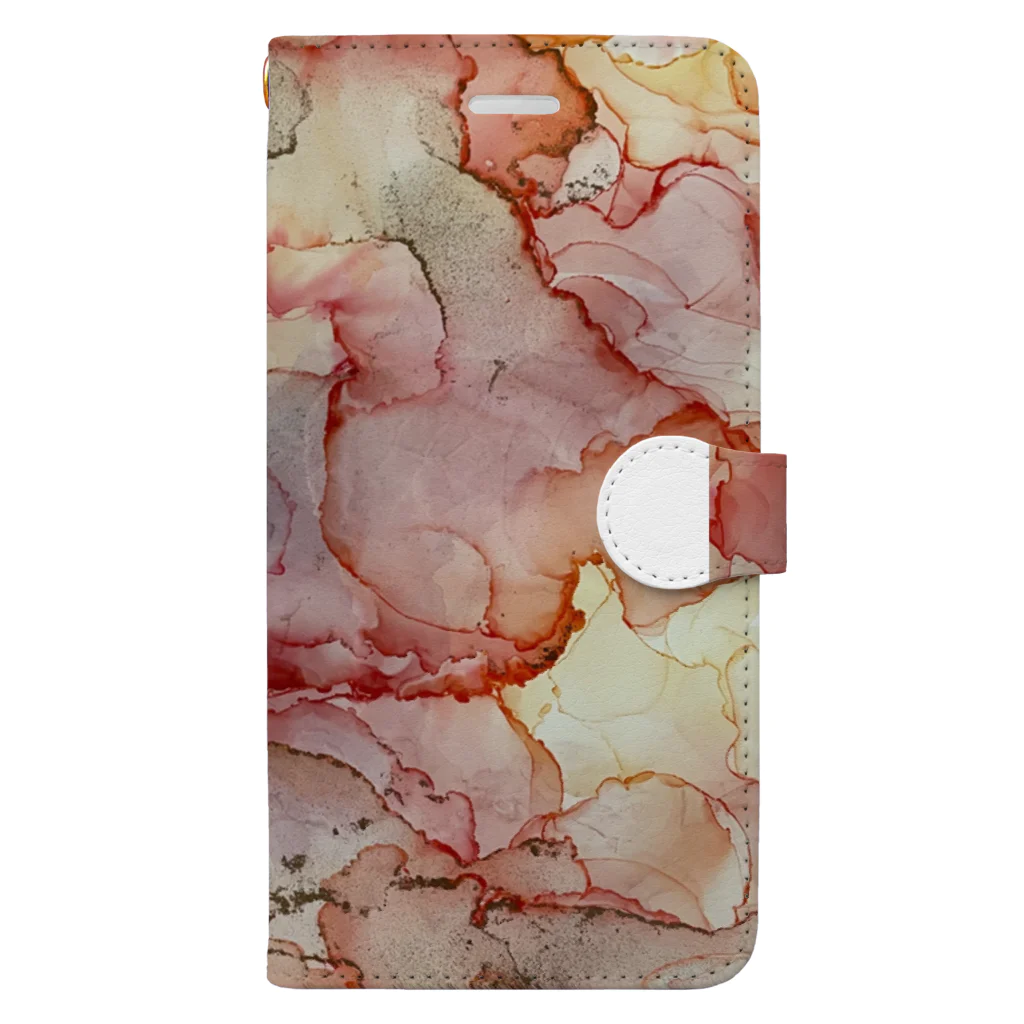 yaya-alcoholinkartのピンク系♡アルコールインクアート Book-Style Smartphone Case