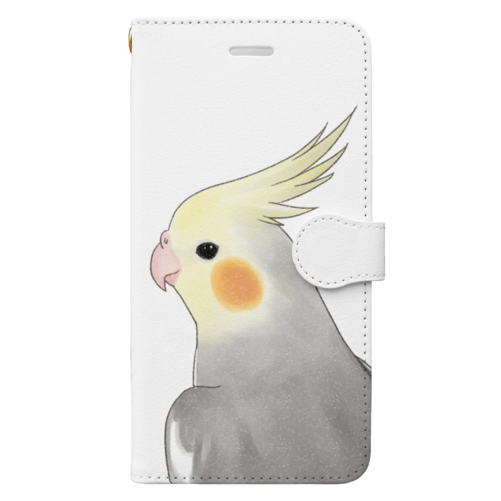 まめるりはことりの見つめるオカメインコちゃん【まめるりはことり】 Book-Style Smartphone Case