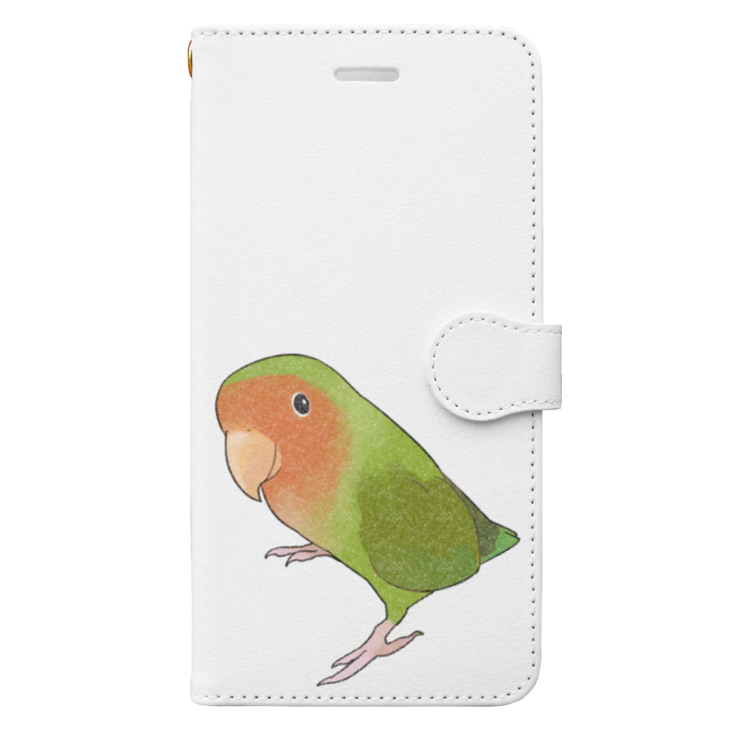 まめるりはことりの見つめるコザクラインコちゃん【まめるりはことり】 手帳型スマホケース