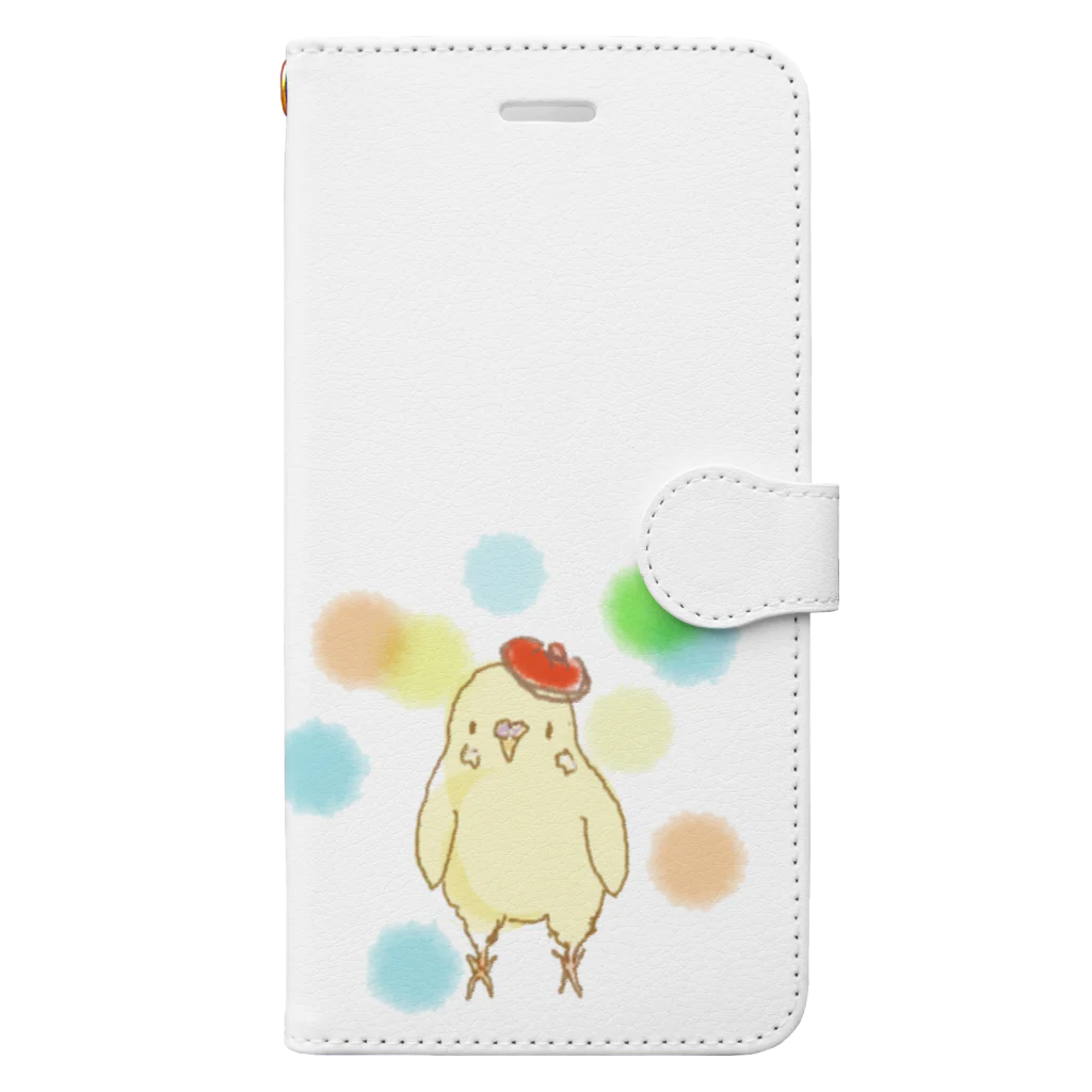 小鳥のほっぺの水玉ピヨちゃん Book-Style Smartphone Case