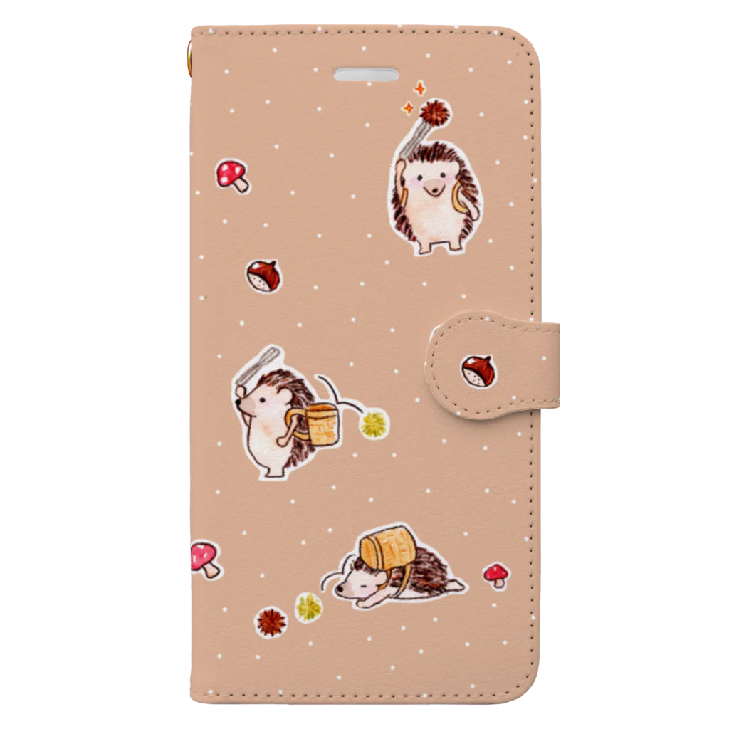 にぼしとねこのはりねずみと栗拾い Book-Style Smartphone Case