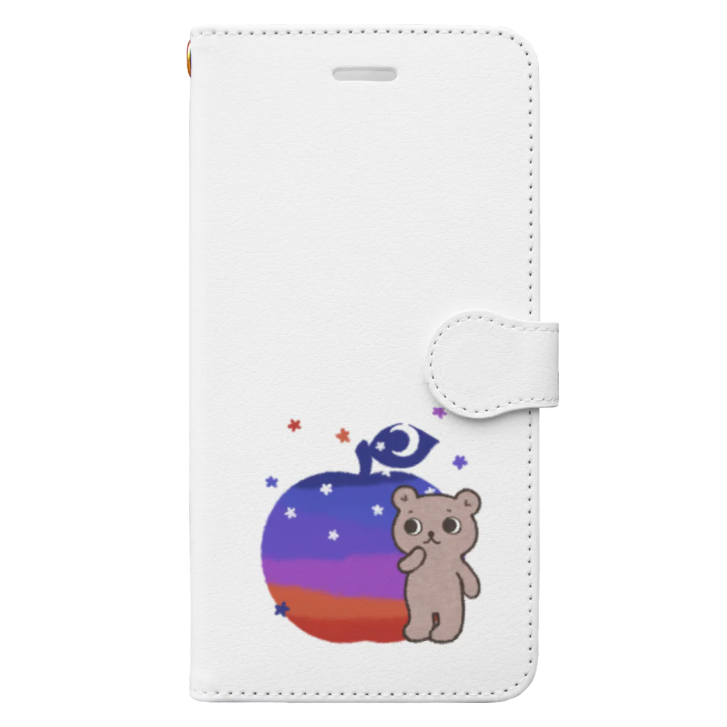 雀のお宿のチッチャイクマと夕暮れ林檎 Book-Style Smartphone Case