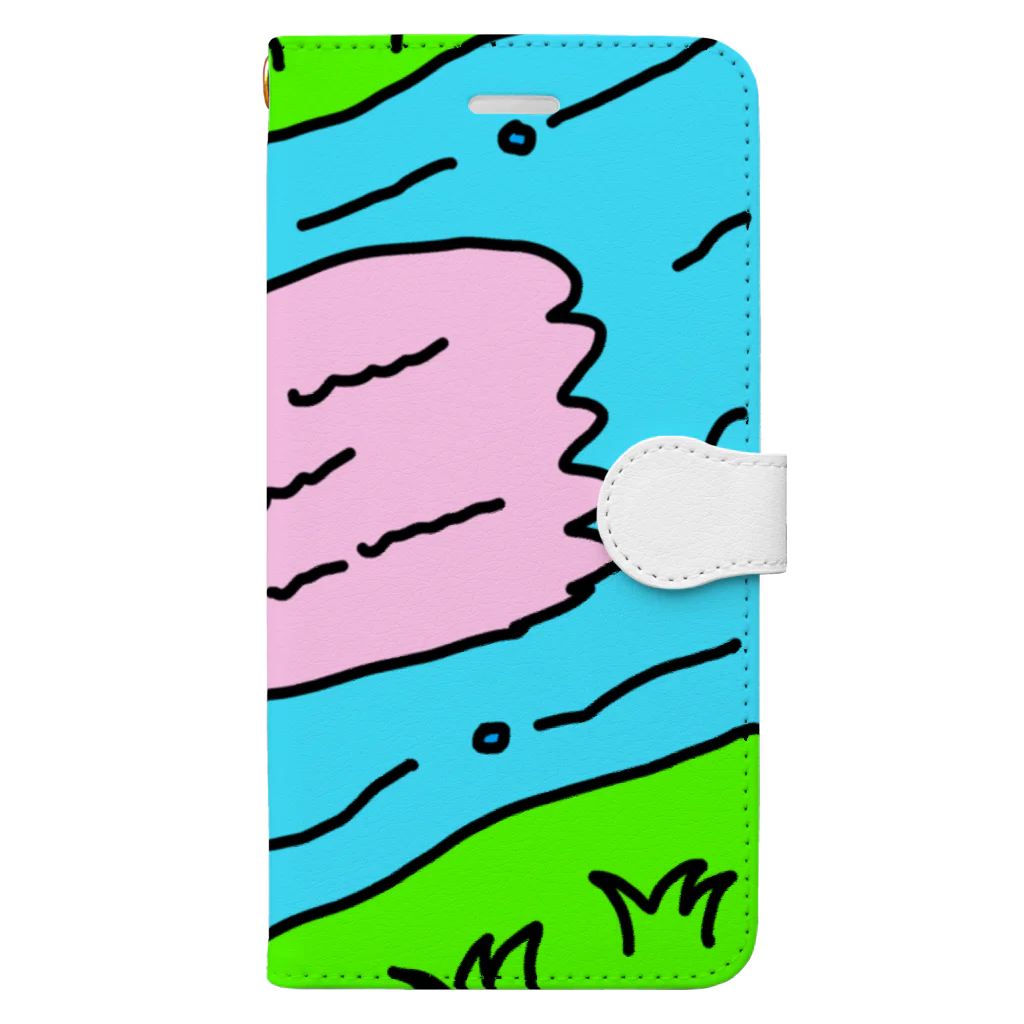 マクマク屋のお絵かきの白鳥のHAKUCHO！！ Book-Style Smartphone Case