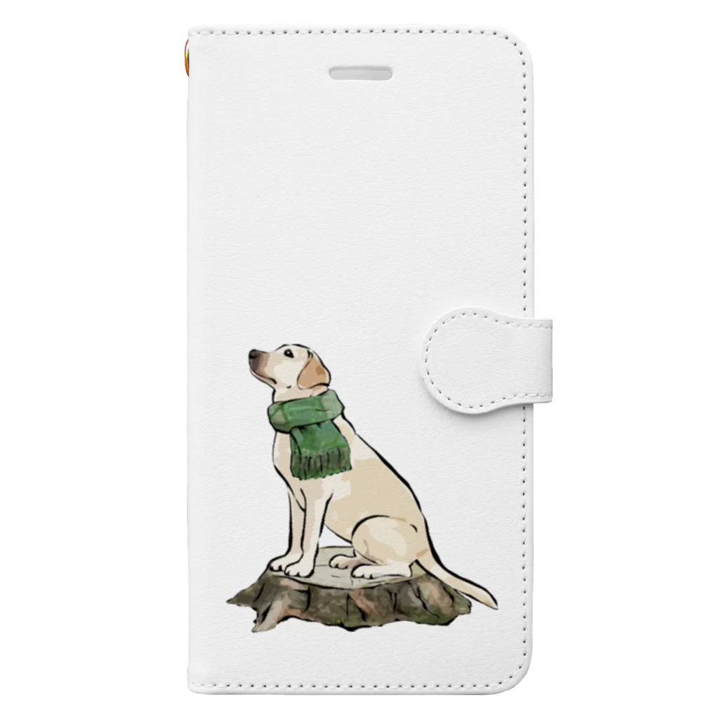 犬グッズの店しえるぶるーのマフラー犬　ラブラドルレトリバー Book-Style Smartphone Case