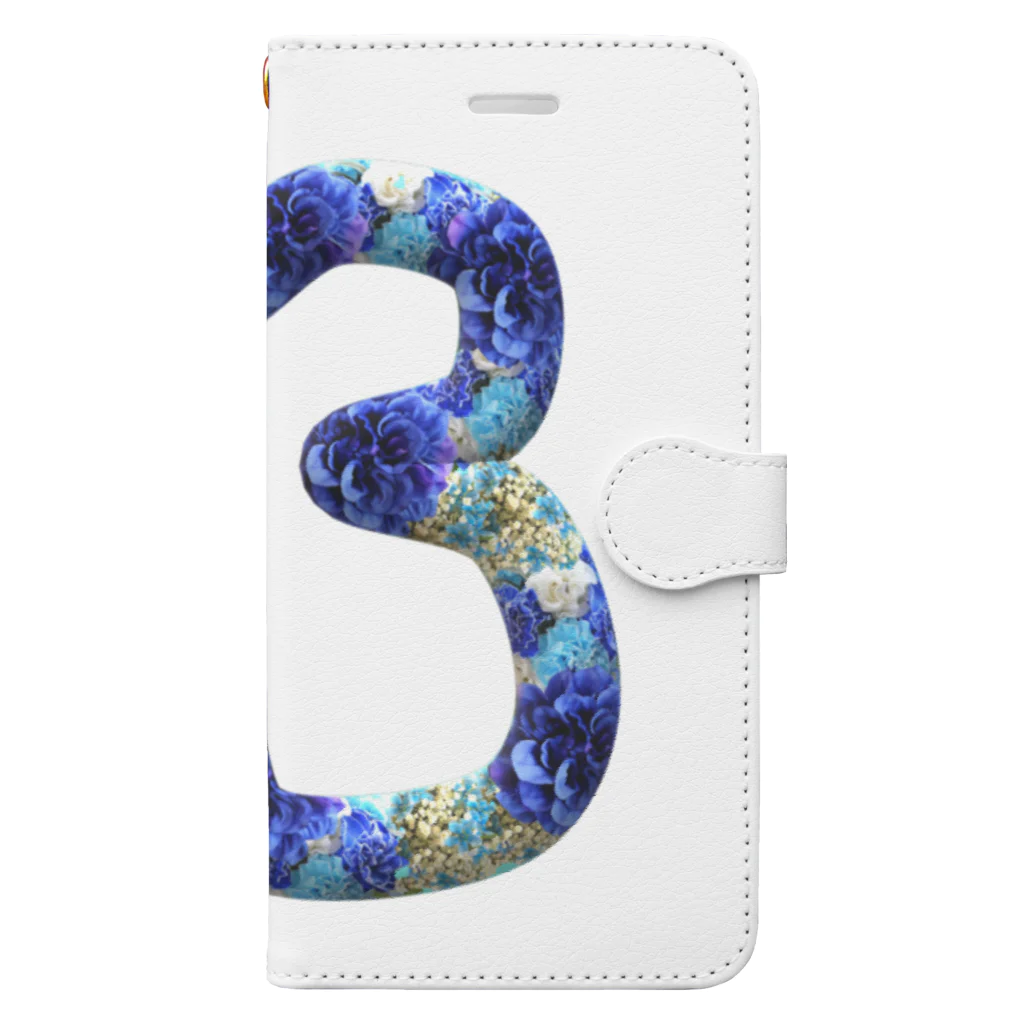 カラフルマルシェのフラワー数字シリーズ「33」 Book-Style Smartphone Case