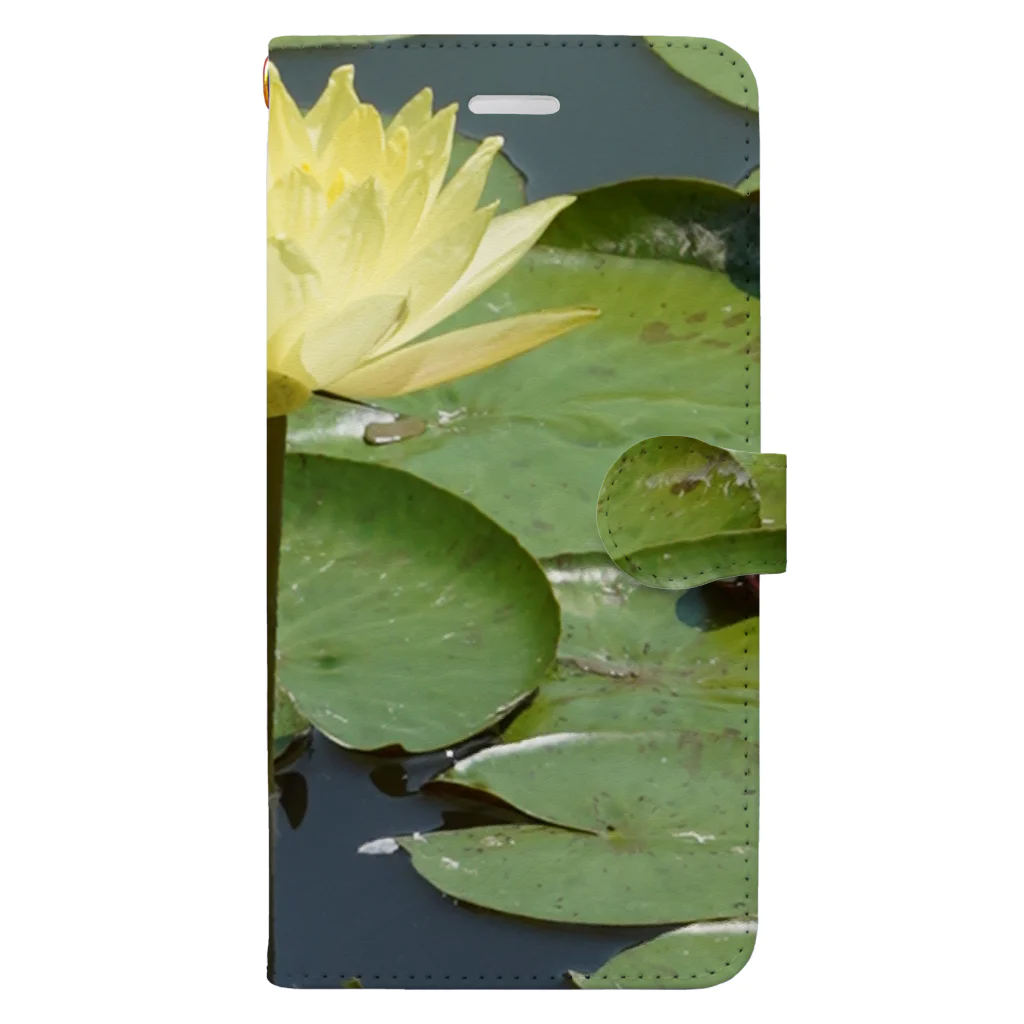 Kazuphotoの黄色のスイレン Yellow waterlily 手帳型スマホケース