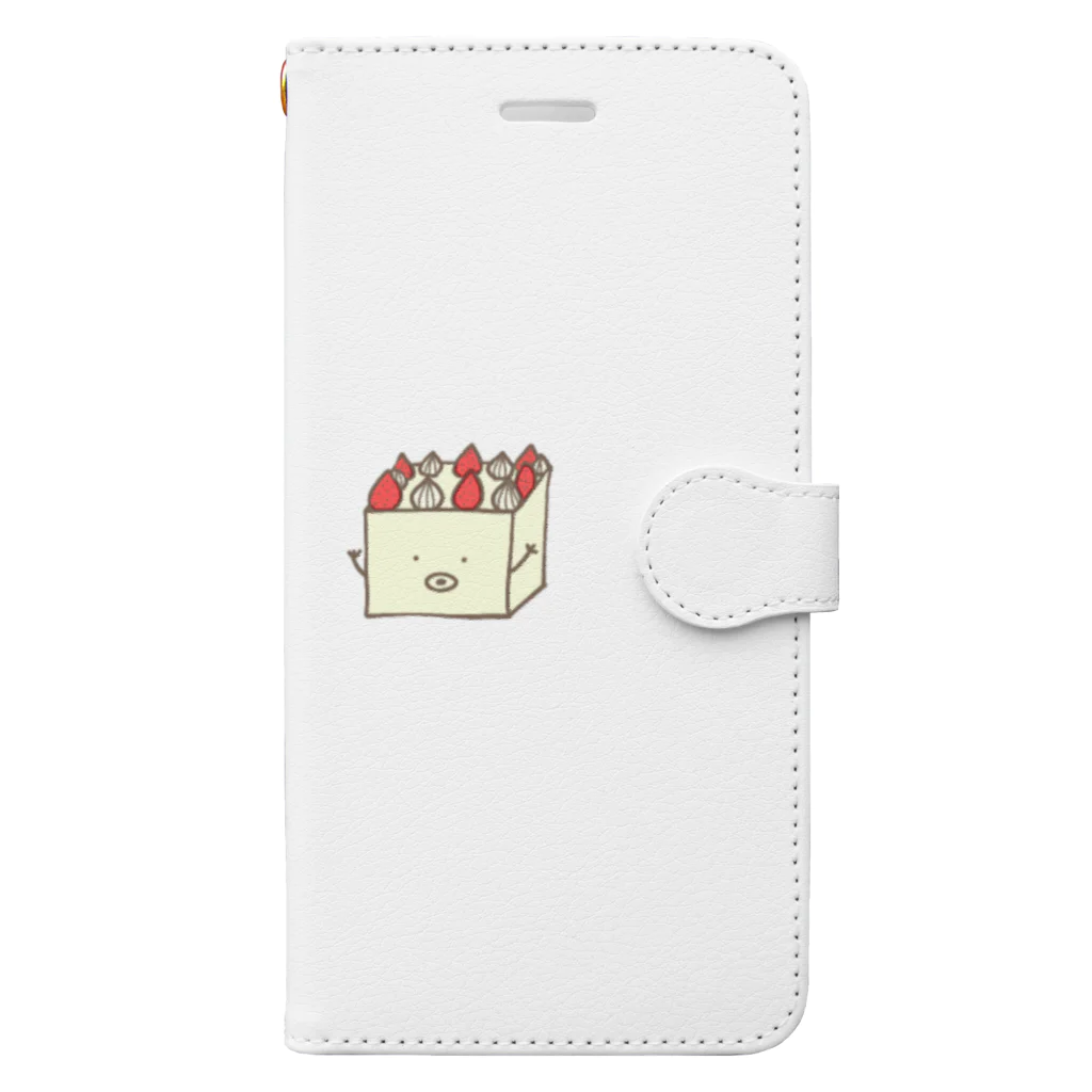 バター色のバターのケーキ色のケーキ Book-Style Smartphone Case