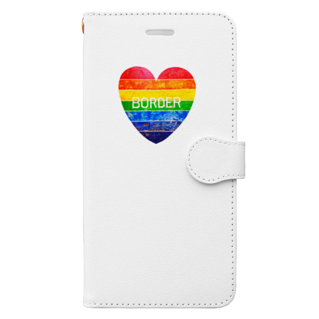 BORDER CAFEのBORDER Heart シリーズ Book-Style Smartphone Case