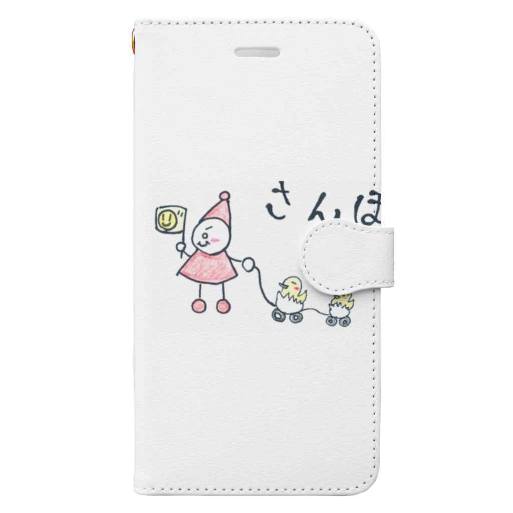 Icco-shopのIcco信者とピヨ子の日常【さんぽ】 Book-Style Smartphone Case