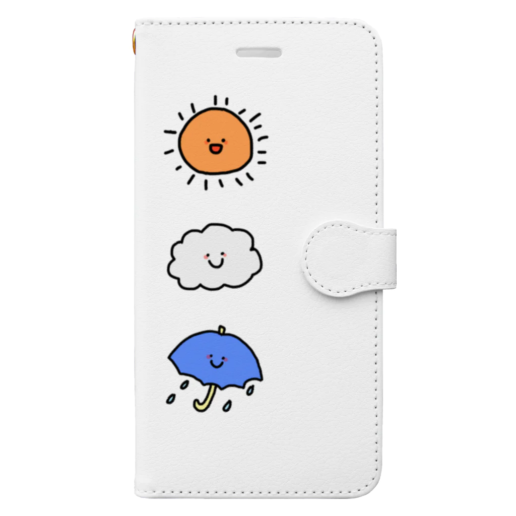 可愛い屋さんのはれのちくもりのちあめ Book-Style Smartphone Case