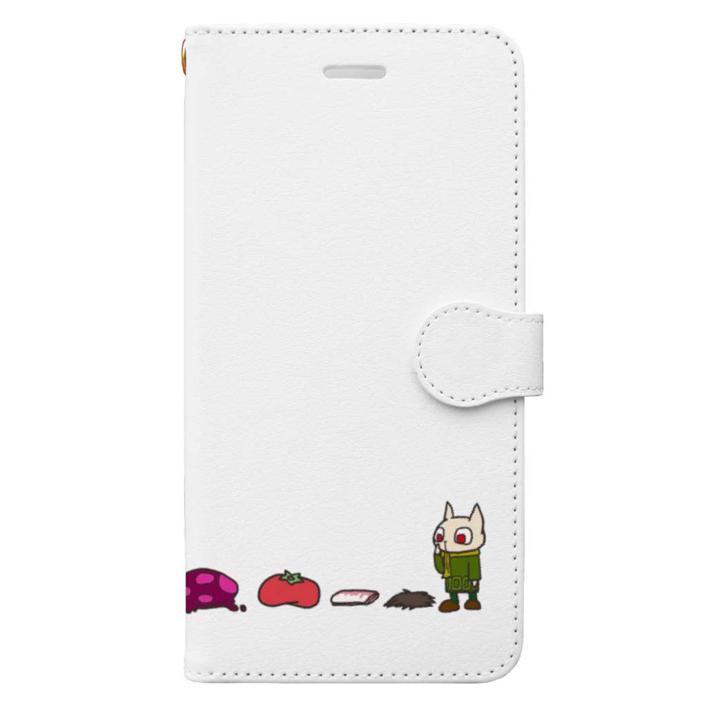 モモタロ工房の帽子いろいろ背比べ Book-Style Smartphone Case