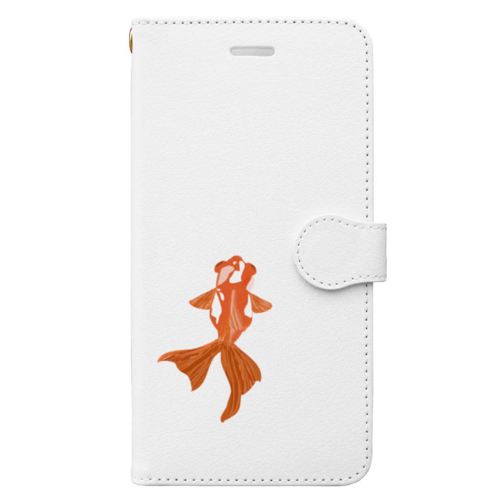 金魚のキンボの金魚 更紗デメキン Book-Style Smartphone Case