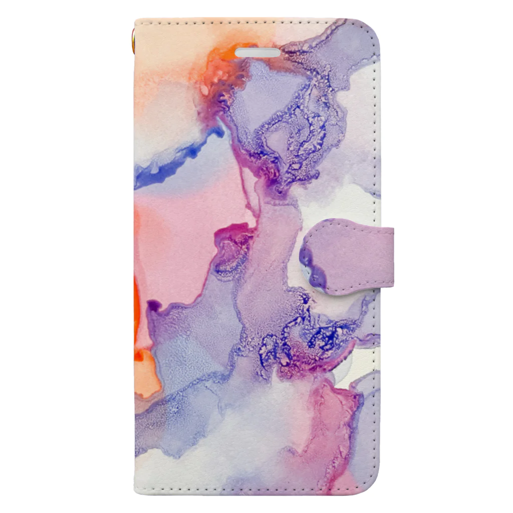 com eddy コムエディーのalcohol ink art Book-Style Smartphone Case