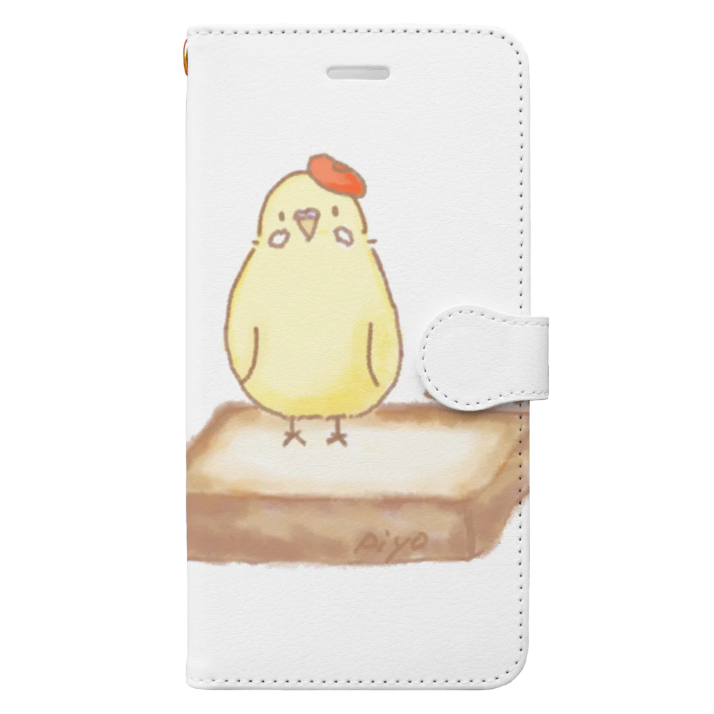 小鳥のほっぺのピヨちゃんトースト Book-Style Smartphone Case