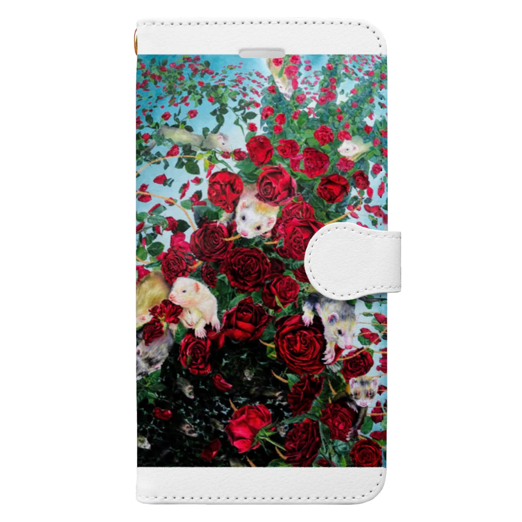 堀之内KMC久美子の薔薇の木とフェレット Book-Style Smartphone Case