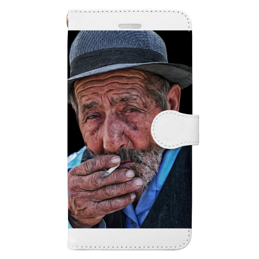 hplkjnyのおじいちゃん Book-Style Smartphone Case