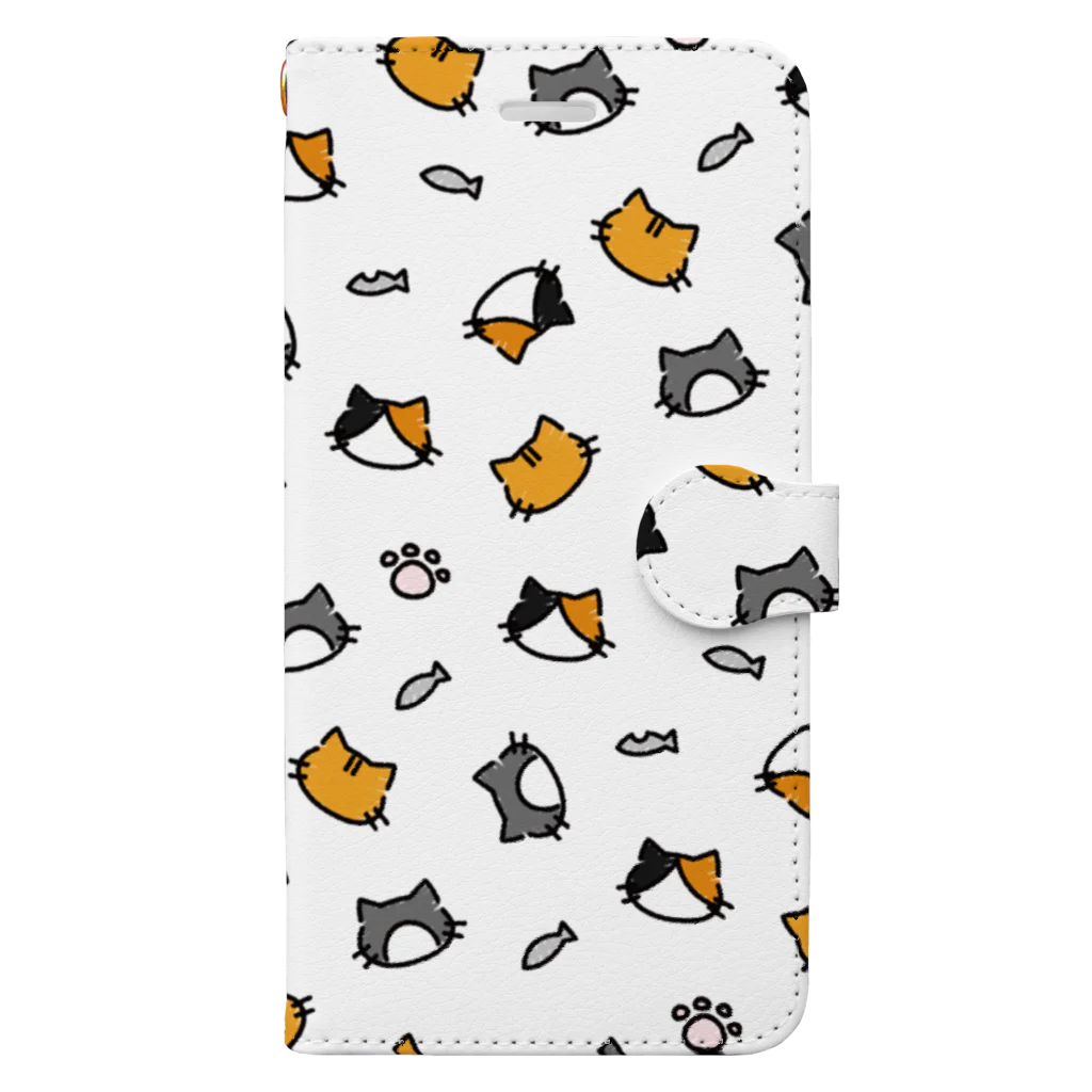 Pのねこがいっぱい Book-Style Smartphone Case