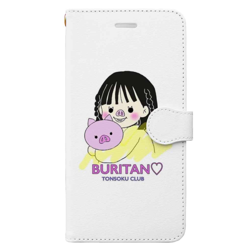 ぶりたんの豚足クラブぶりたん Book-Style Smartphone Case