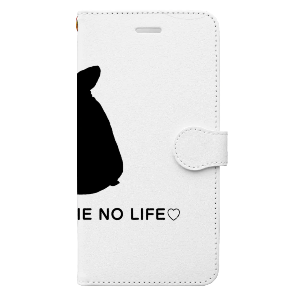 NO FRENCHIE NO LIFE♡のNO FRENCHIE NO LIFE♡モノクロ 手帳型スマホケース